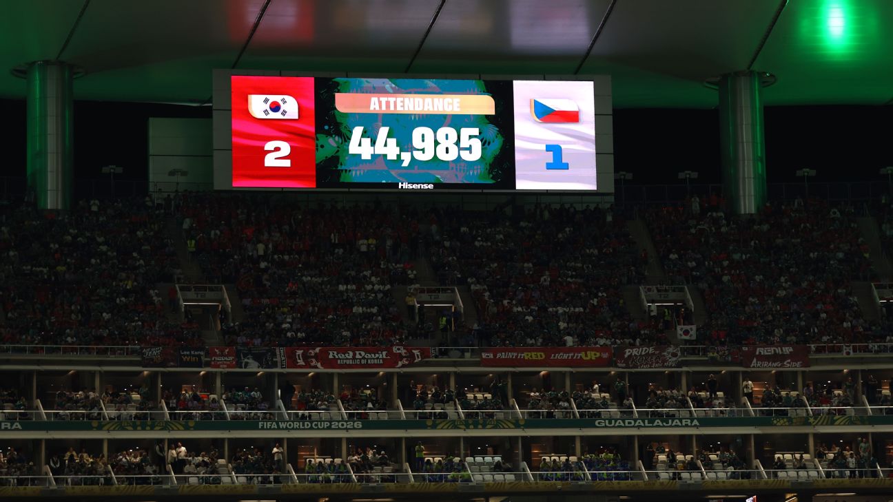 FIFA为韩国战捷克上座人数辩护 4.4万数据引空座争议